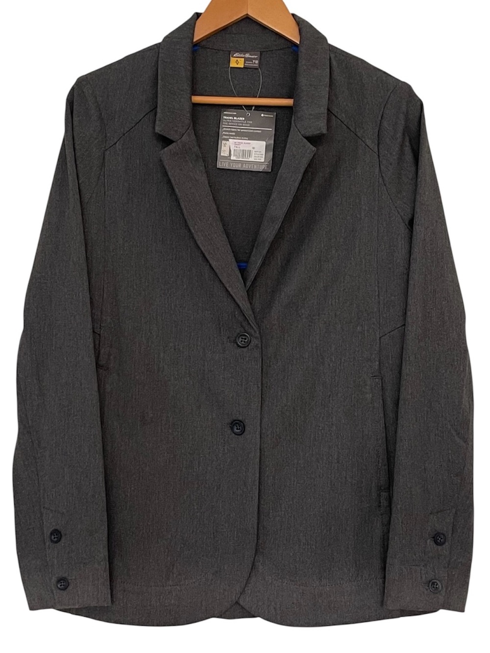 Eddie Bauer Women’s Travex Travel Blazer Heathered Grey 10 Tall